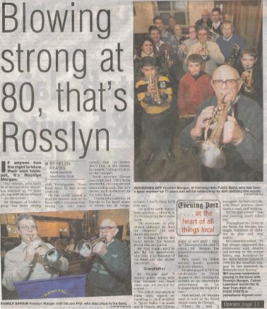 Ystradgynlais Band - Ross Morgan South Wales Evening Post Article - March 2009